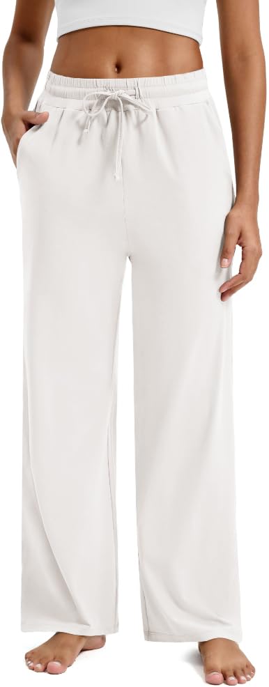 41H9bgSGKL.jpg Wide Leg Pants for Woman, Loose Sweatpants Women with Pockets,Baggy Casual Drawstring Yoga Pants Long Style