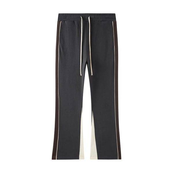 41gy4DiBnBL.jpg Suede Flare Sweatpants Women Baggy Patchwork Casual 90s Hip Hop Mens Sweat Pants