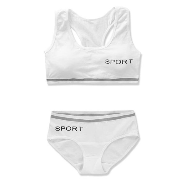 41ixr0JrDML.jpg Soft Cotton Elastic Breathable Training Bra and Underwear Set for Teen Girls 8-18 Years Old