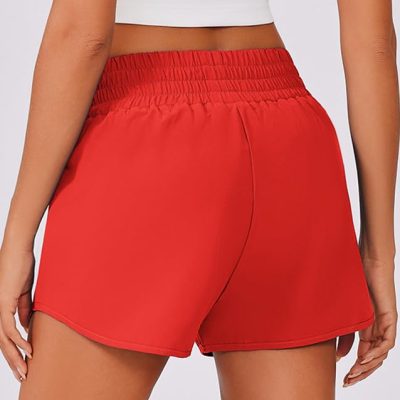 High Waisted Running Shorts for Women 3" Inseam Mesh Liner Quick Dry Sport Athletic Workout Shorts with Zip Pockets
