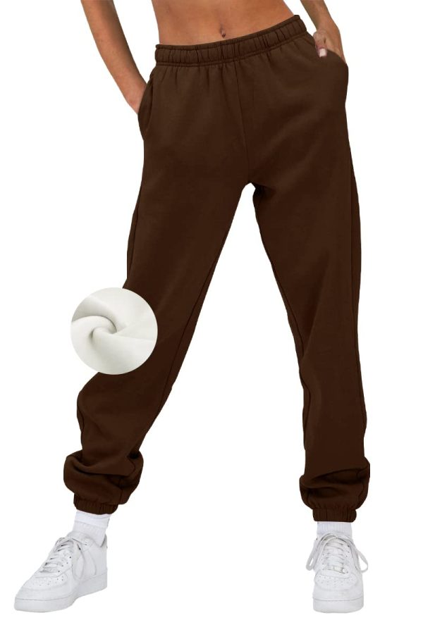 514xrXVcW7L.jpg Women??s Winter Casual Baggy Fleece Lined Sweatpants Fashion High Waisted Joggers Pants Athletic Clothes with Pockets