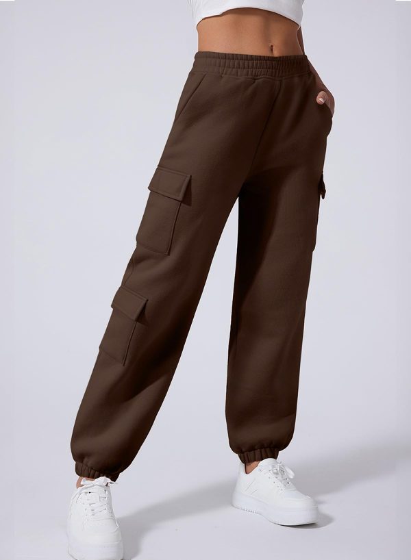 517SLOSlHL.jpg Womens Sweatpants Cargo Joggers Baggy Sweat Fall Pants Athletic Cotton Fleece Lined Casual Pants with Pockets