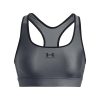 Women's HeatGear Armour Mid Padless Sports Bra - 1373865-012 - Pitch Gray/Black/Black - XS
