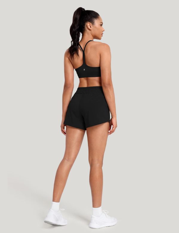 51ISUXiJdWL.jpg Agile Running Shorts for Women, High Waisted Athletic Shorts Lined Workout Shorts with Zipper Pocket 4"