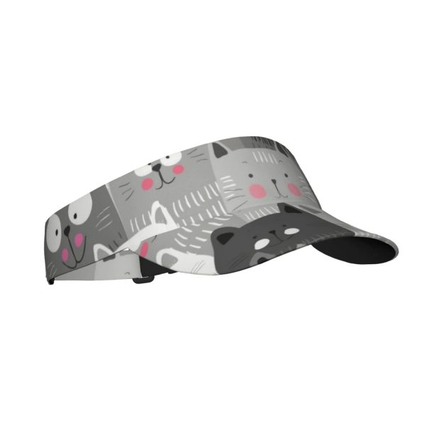 51Lm5jHvQ3L.jpg Cat Pattern Sport Sun Visor Hat Adjustable Empty Top Baseball Cap Outdoor Travel Beach Ball Caps for Women and Men