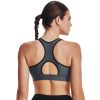 Women's HeatGear Armour Mid Padless Sports Bra - 1373865-012 - Pitch Gray/Black/Black - XS