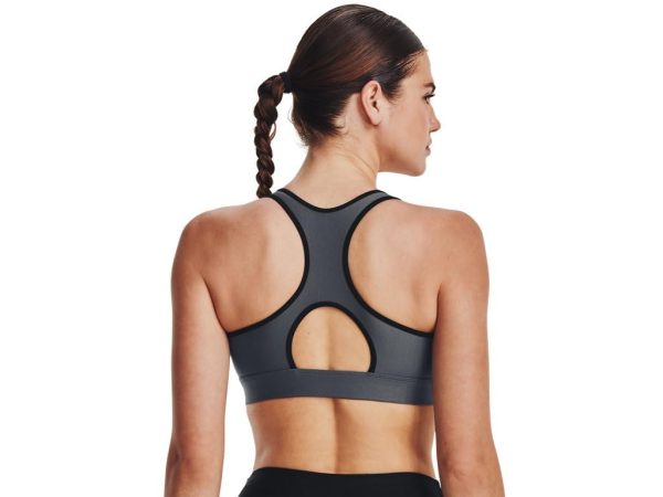 51WgCUoicWL.jpg Women's HeatGear Armour Mid Padless Sports Bra - 1373865-012 - Pitch Gray/Black/Black - XS