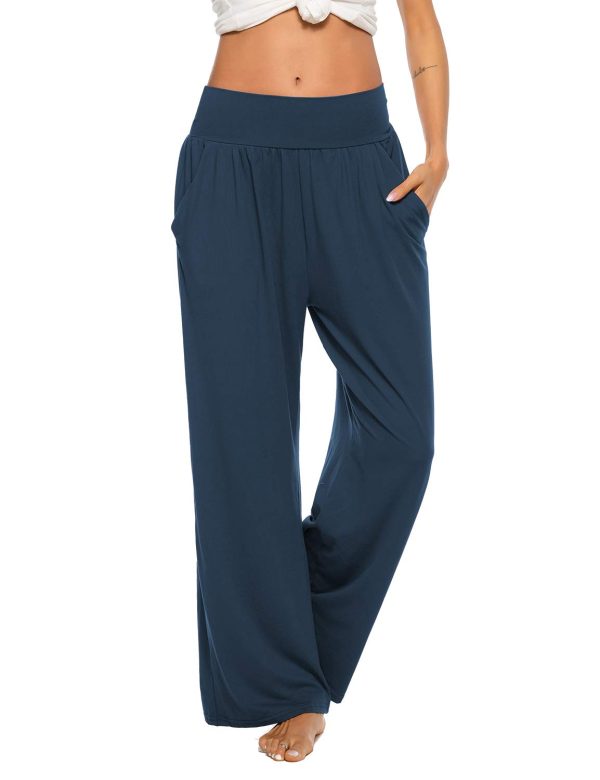 51dRAbmh0BL.jpg Womens Yoga Sweatpants Comfy Loose Casual Wide Leg Lounge Joggers Pants with Pockets
