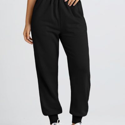 Sweatpants Women Baggy High Waisted Sweat Pants Fall Clothes Casual Joggers Y2k Aesthetic Warm Trousers with Pockets