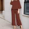 Women's 2 Piece Outfits Sweatsuit Sets Pearls Hoodie Top Wide Leg Pants Loose Lounge Set Tracksuits