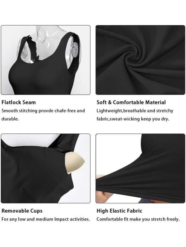 51w5JhJWzCL.jpg Womens' Sports Bra Padded with Medium Support Tank Tops Tee Shirts