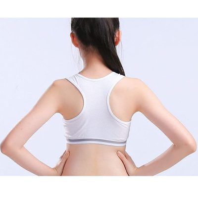 Soft Cotton Elastic Breathable Training Bra and Underwear Set for Teen Girls 8-18 Years Old