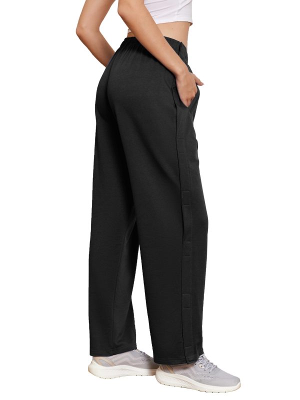61-1QJgZFyL.jpg Deyeek Tear Away Pants for Women Side Snap Button Sweatpants Loose Fit Casual Post Surgery Adaptive Clothing with Pockets