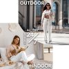 Women's 2 Pack Ultra Soft French Terry Cotton Drawstring Yoga Lounge Long Pants