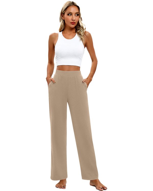 612p78bQ7wL.jpg 3 Pack Women's Lounge Pants, Cozy Wide Leg Lounge Pants with Pockets Loose Flowy Yoga Sweatpants Workout Comfy Jogger