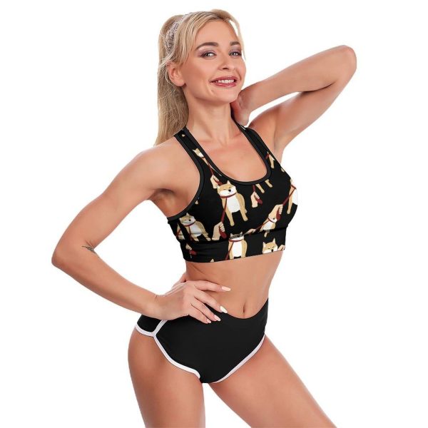 613V9rtYPbL.jpg Shiba Inu No Women's Sports Bra Padded Support Bras Yoga Workout Tank Top