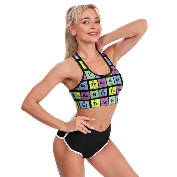 613hLdHnhVL.jpg Science Teacher Chemical Elements Women's Sports Bra Padded Support Bras Yoga Workout Tank Top