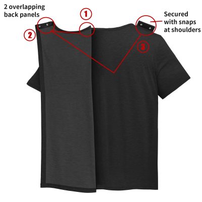 Unisex Post Surgery Shirt Open Back Hospital Shirts for Men Tear Away Snap Surgical Tops Soft Adaptive Clothing