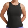 Butterluxe Womens Racerback Workout Tank Top with Built in Shelf Bra - Padded High Neck Yoga Athletic Camisole