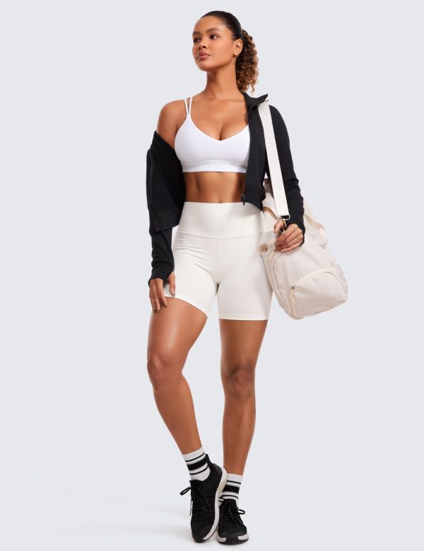 618W6sdKsiL.jpg Butterluxe V Neck Strappy Sports Bras for Women - Thin Spaghetti Strap Padded Wireless Yoga Crop Top