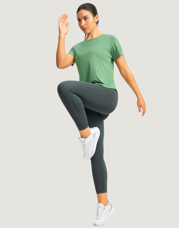 618tiMcfnJL.jpg Women's Short Sleeve Workout Shirts Breathable UPF 50+ Sun Protection T-Shirts Quick Dry Gym Running Hiking Tops