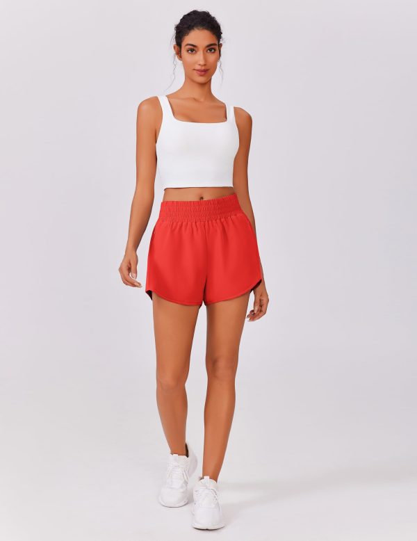 619K8UvqVUL.jpg High Waisted Running Shorts for Women 3" Inseam Mesh Liner Quick Dry Sport Athletic Workout Shorts with Zip Pockets