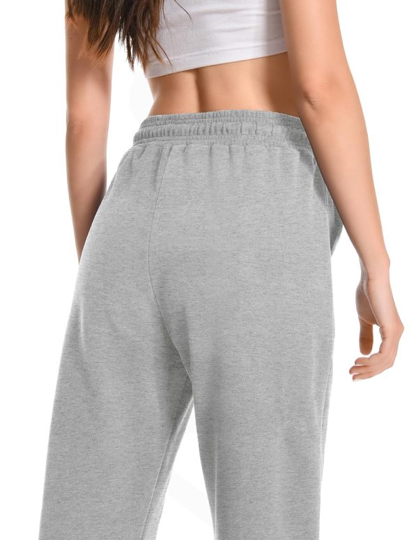 61A6dzp-ZL.jpg Widen Waistband Sweat Pants for Women Exposed Pockets Lounge Sweatpants Straight Leg Pants 29???? Inseam