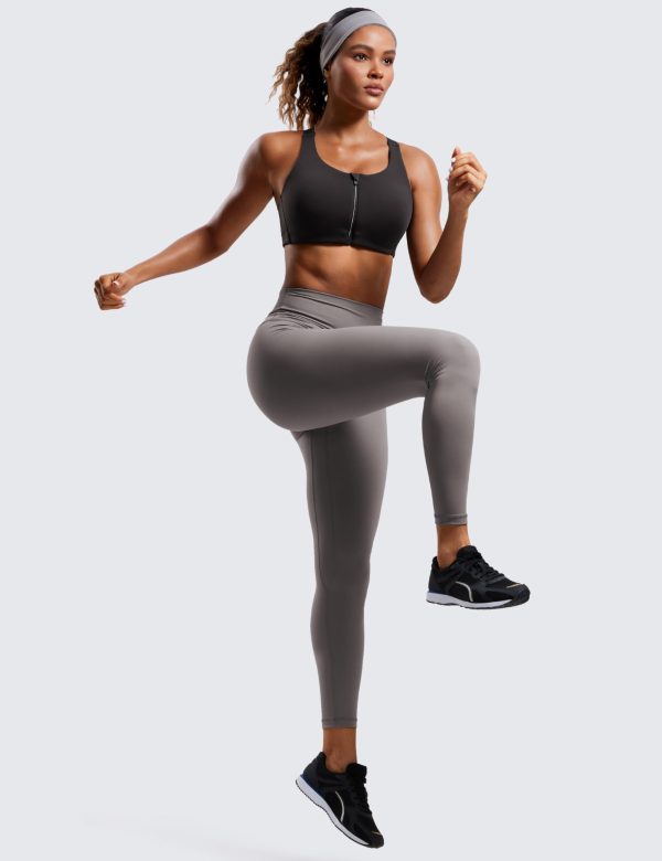 61D4uG459uL.jpg Womens Zip Front High Impact Sports Bra - Molded Cup Adjustable Convertible Straps Wireless Workout Yoga Crop Top
