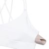 Butterluxe V Neck Strappy Sports Bras for Women - Thin Spaghetti Strap Padded Wireless Yoga Crop Top