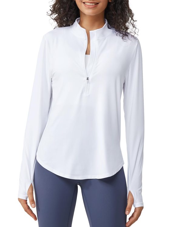 61FVV675EoL.jpg Womens UPF 50+ Sun Shirts Lightweight Golf Shirts Quick Dry Half Zip Workout Tops Running Hiking