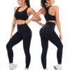 3 Piece Workout Sets for Women Butt Lifting Leggings with High Impact Sports Bra Gym Shorts