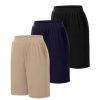 3 Pack Women's 8" Bermuda Shorts, High Waist Stretch Casual Knee Length Bottoms Summer Athletic Gym Short with Pocket