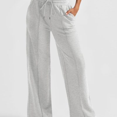 Womens Wide Leg Sweatpants High Waisted Baggy Pants Drawstring Athletic Joggers