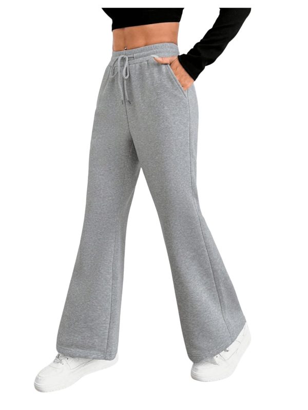 61IevwatheL.jpg Women's High Waisted Drawstring Waist Wide Leg Sweatpants Casual Lounge Pants with Pockets