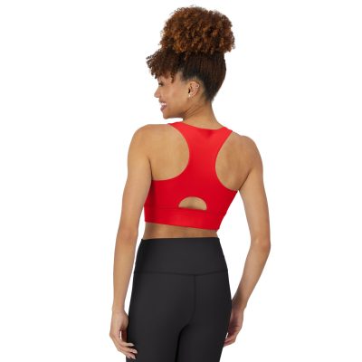 Sports Bra, Racerback Women, Stretch Pullover Crop Top with Cutout