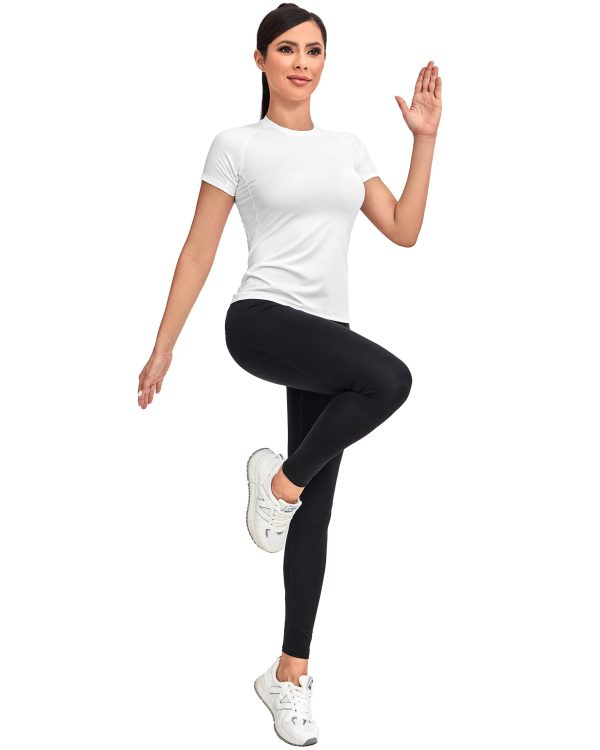 61NPDF8H4XL.jpg 4 Pack Women's Compression Shirt Long/Short Sleeve Performance Workout Baselayer Athletic Top Gym Sports Gear