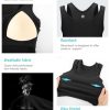 Sports Bras for Women High Impact Seamless Ribbed Longline High Neck Workout Crop Tank Tops Padded