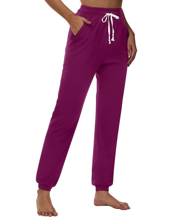 61OeGUR7FjL.jpg 3 Pcs Women's Joggers Pants Casual Soft Sweatpants Lounge Pants High Waisted Athletic Joggers with Pockets