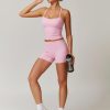 Womens Longline Sports Bras Cross Back Active Gym Yoga Padded Workout Crop Tank Top with Built in Bra
