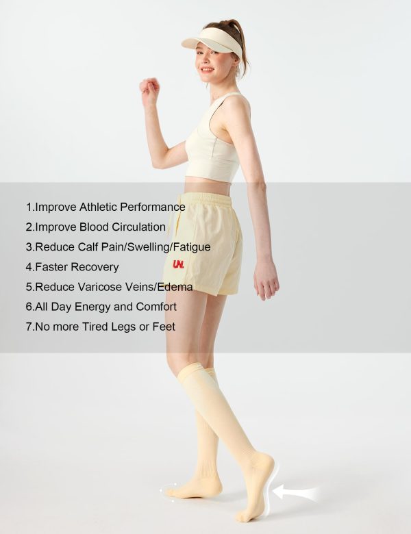 61QeKT8gVUL.jpg 3 Pairs Compression Socks for Women and Men 20-30mmHg-Circulation Support Socks