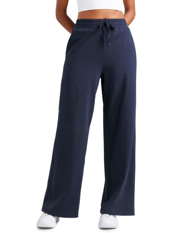 61QkcvSec5L.jpg Cloud Jersey Wide Leg Sweatpants Women 30?? High Waisted Casual Lounge Pajama Travel Pants with Pockets