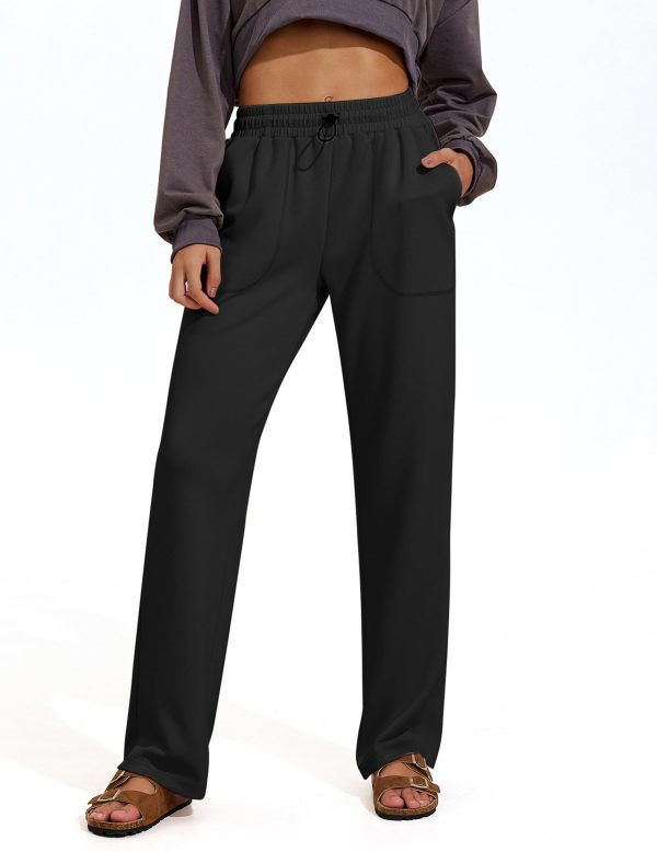 61RBRJ35-NL.jpg Womens Straight Leg Sweatpants Casual Athletic Workout Pants Stretch Soft Lounge Pants with Pockets