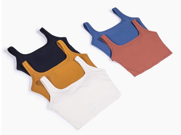 61Sc4eAx2RL.jpg Women's Seamless Sports Bra Workout Crop Top Ribbed Padded Longline Wirefree Medium Support Tank Tops Fitness