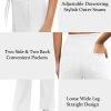 Wide Leg Yoga Pants Women High Waisted Workout Pants UPF 50+ Drawstring Sweatpants with 4 Pockets
