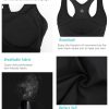 High Impact Sports Bras for Women - Square Neck Longline Workout Crop Tops with Built in Shelf Yoga Bra