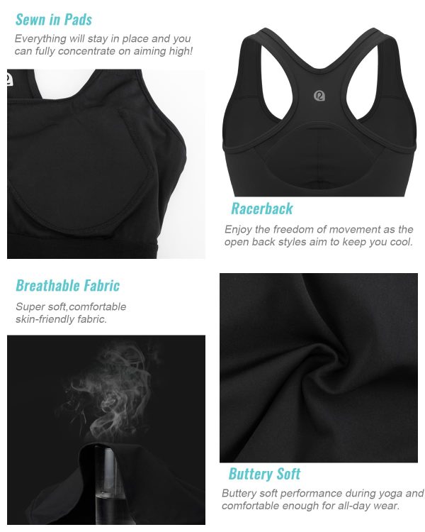 61Tp8LLb-WL.jpg High Impact Sports Bras for Women - Square Neck Longline Workout Crop Tops with Built in Shelf Yoga Bra
