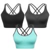 Strappy Womens Sports Bra Cross Back for Running Removable Padded Workout Yoga Bras Pack Gifts