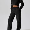 Womens Straight Leg Sweatpants Cotton High Waisted Baggy Athletic Joggers Lounge Pants with Pockets