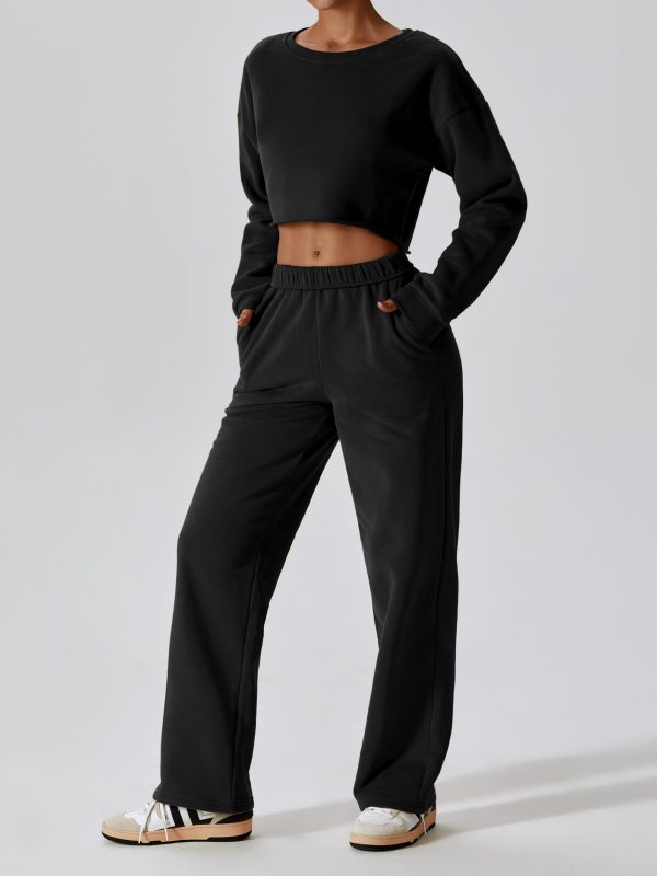 61VjQ3bwHbL.jpg Womens Straight Leg Sweatpants Cotton High Waisted Baggy Athletic Joggers Lounge Pants with Pockets