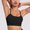 Spaghetti Strap Padded Sports Bras for Women - Y Back Yoga Workout Tops (3 Pack)
